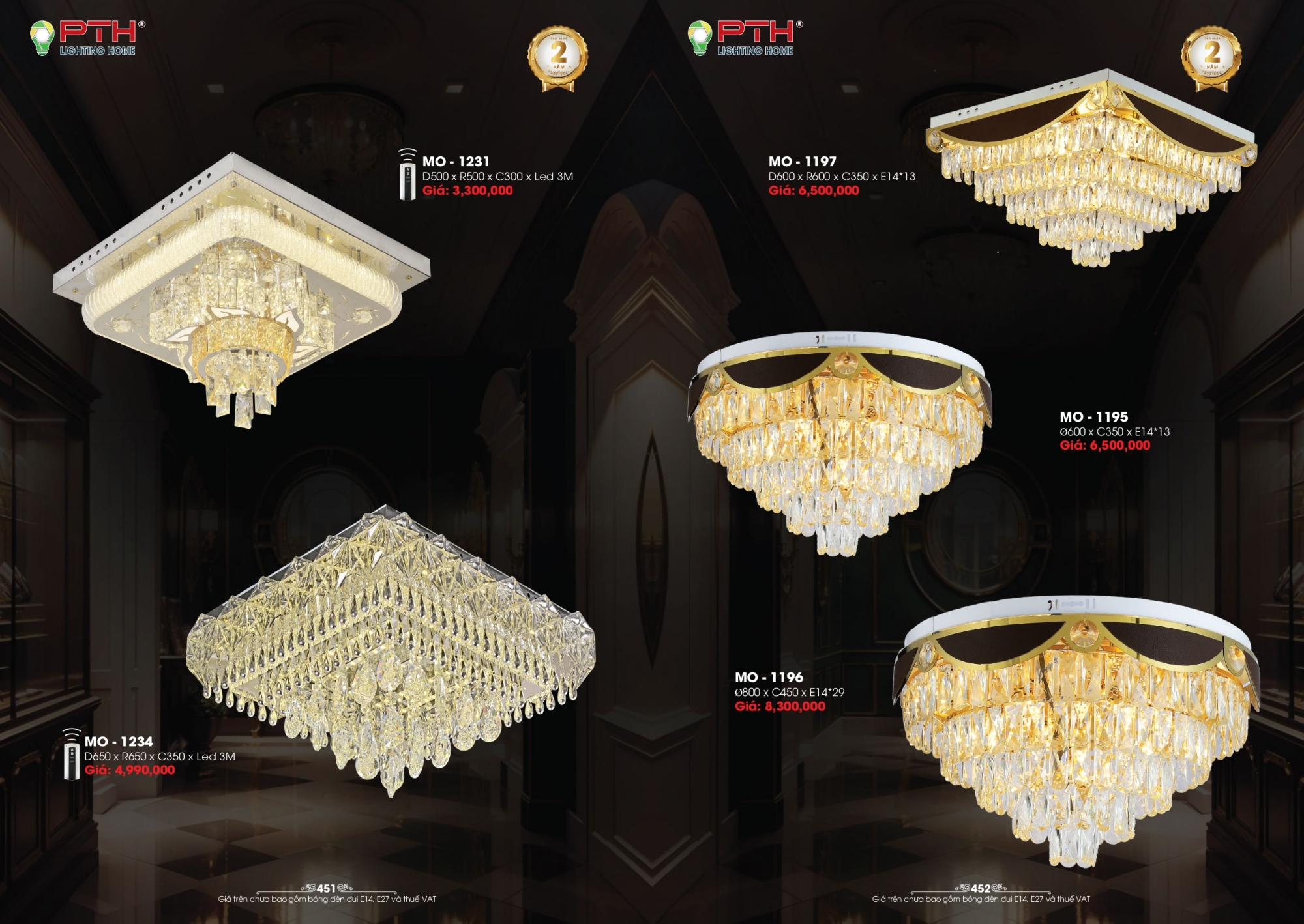 Bảng giá đèn trang trí PTH Lighting Home 2026